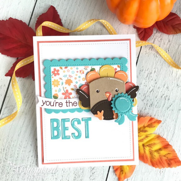 Blue Ribbon Turkey Card by Ashley