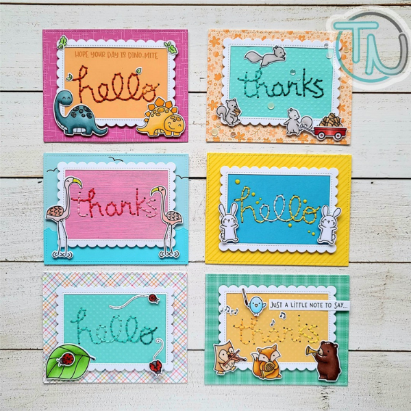 Hello and Thanks Embroidery Cards