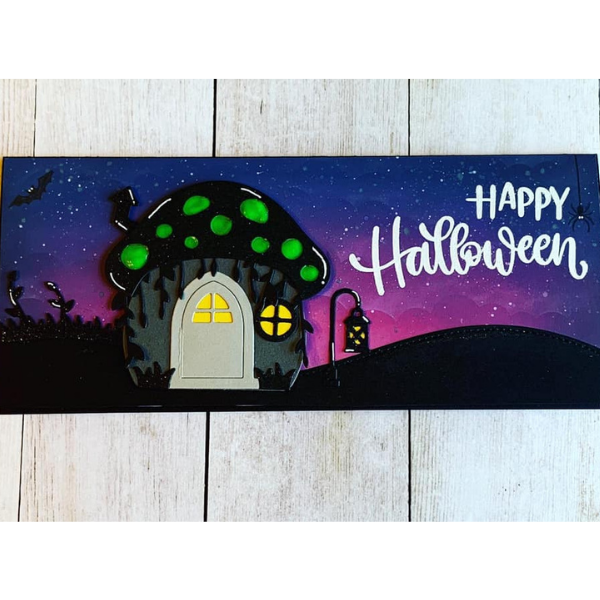 Creepy Mushroom Halloween House Card