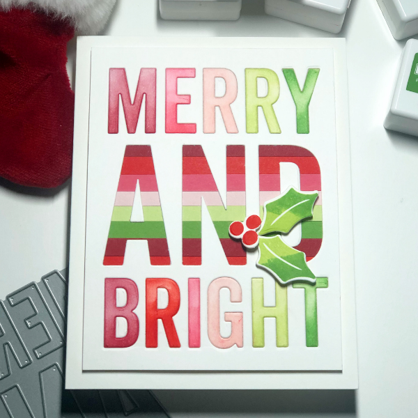 MFT Stamps Merry + Bright Holiday Card