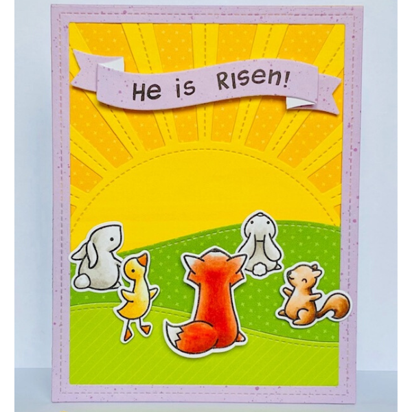 Lawn Fawn Easter Sunrise Card