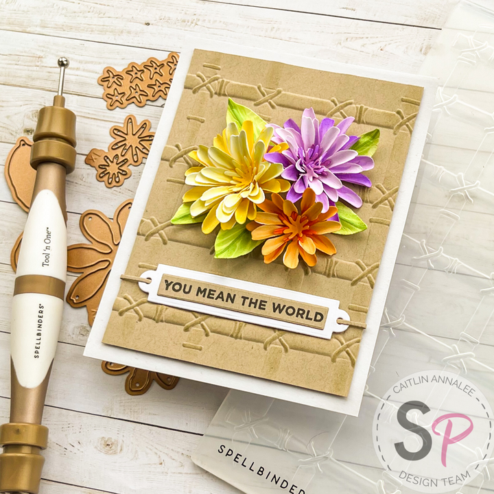 Spellbinders Zinnias 3D Floral Card