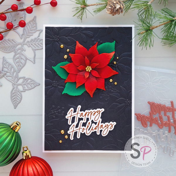 Elegant Poinsettia Holiday Card