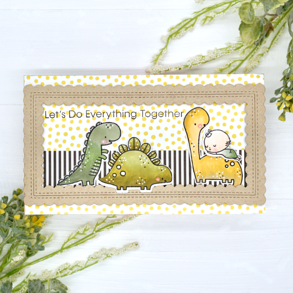 Babysaurus Mini Slimline Card by Annette