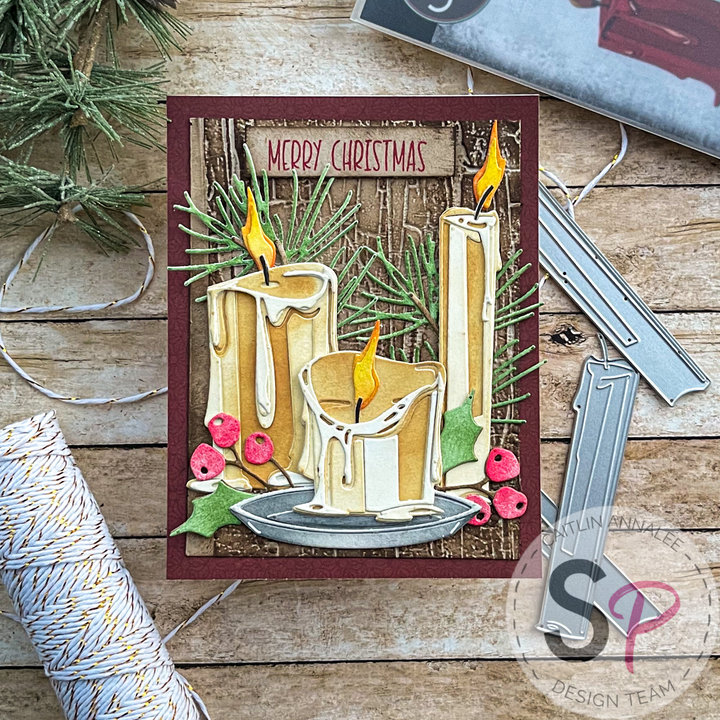 Sizzix Candleshop and Festive Gatherings Christmas Card