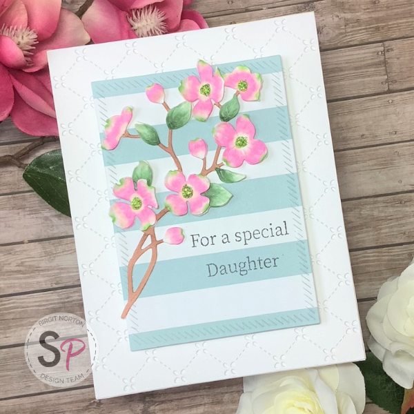 Pretty Spring Dogwood Blossoms with Honey Bee Stamps