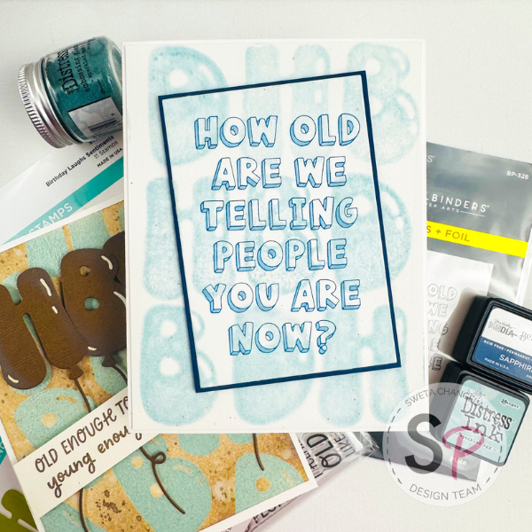 How Old? + HBD Balloons Spellbinders - Aged to Perfection Collection - Mastering Masculine Cards