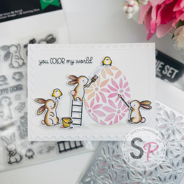 Adorable Easter Card idea with Hero Arts Color My World Stamp & Cut