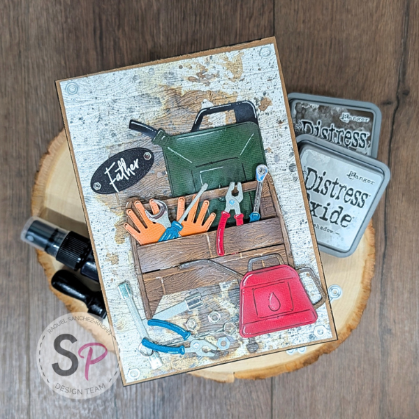 Masculine Card with Honey Bee Stamps Lovely Layers Tool Box