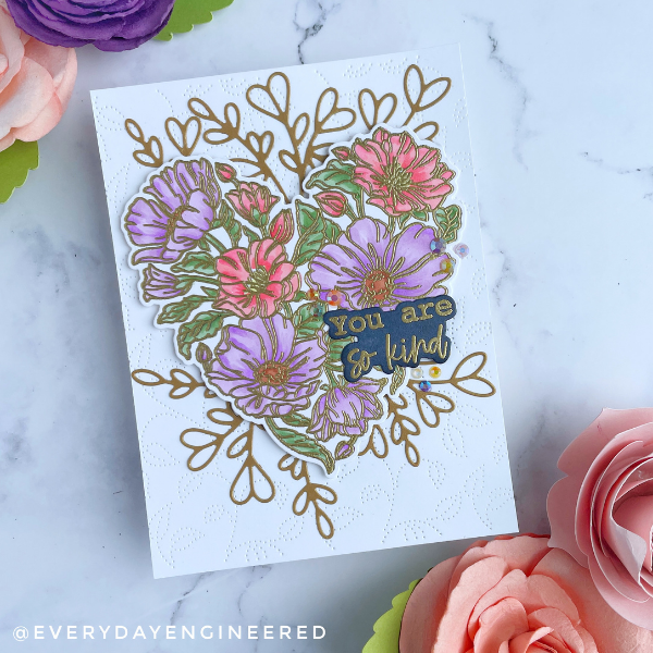 Floral Thank You Card (with Honey Bee Stamps) by Farhana