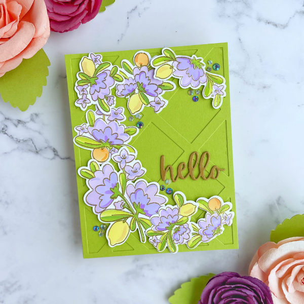 Ink Blended Citrus Blooms (with Pinkfresh Studios) by Farhana