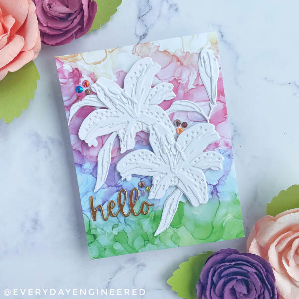 Layered White Floral Card (with Altenew) by Farhana