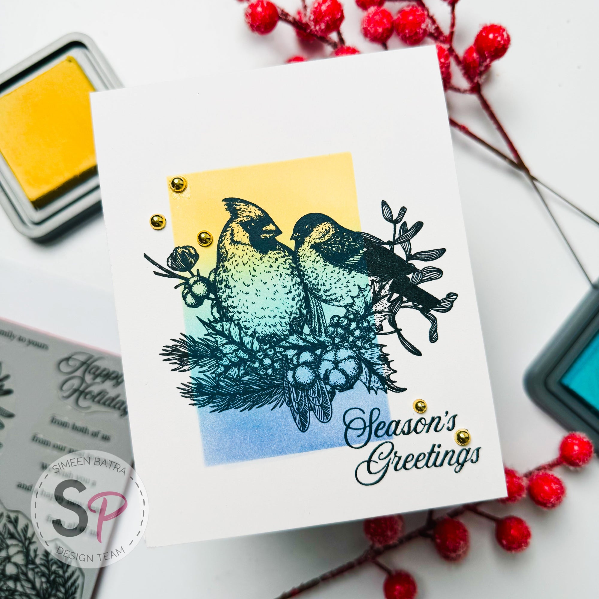Clean & Simple Winter Card with Honey Bee Stamps