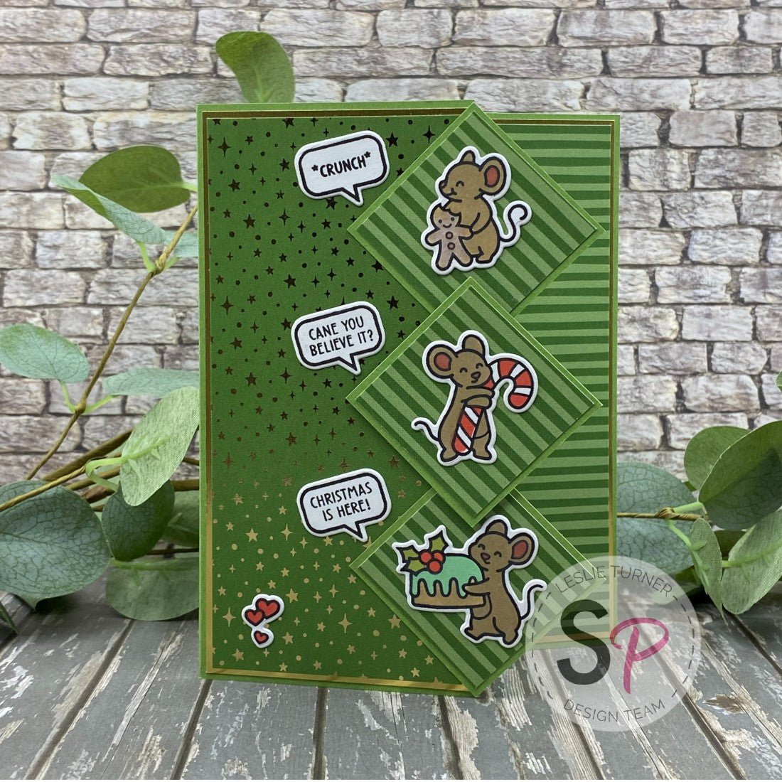 Diamond Panel Christmas Card with Lawn Fawn