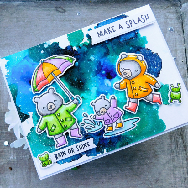 Lawn Fawn + Alcohol Ink Card by Katie