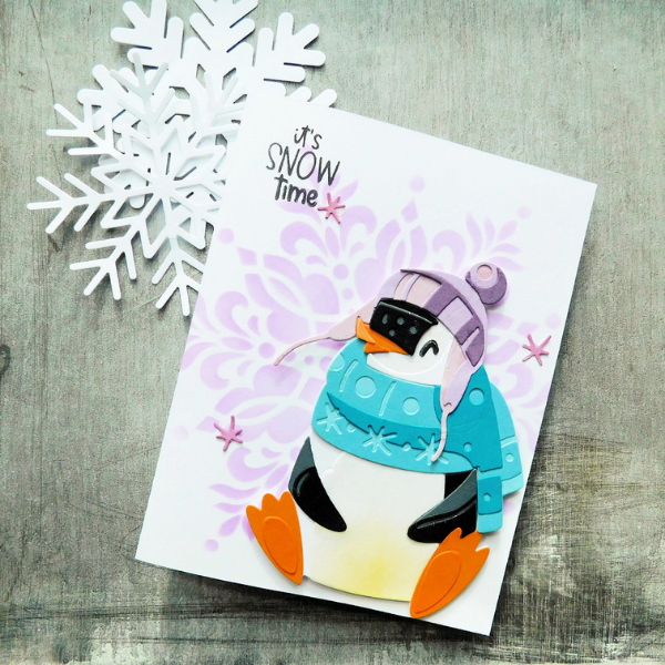 Winter Card ft. Tim Holtz Colorize Dies by Katie Brooks