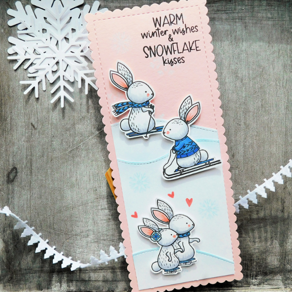 Bunny Slopes Slimline Card by Katie