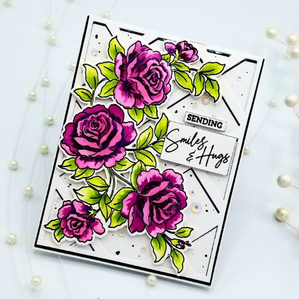 PinkFresh Studio Garden Roses Card by Kelly