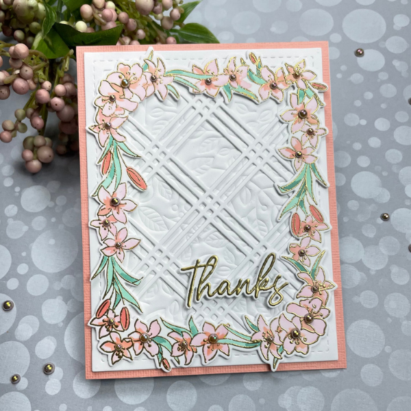 Pinkfresh Studio Lily Frame Thank You Card by Maureen & Michele