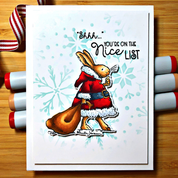Santa Bunny Card by Nancy