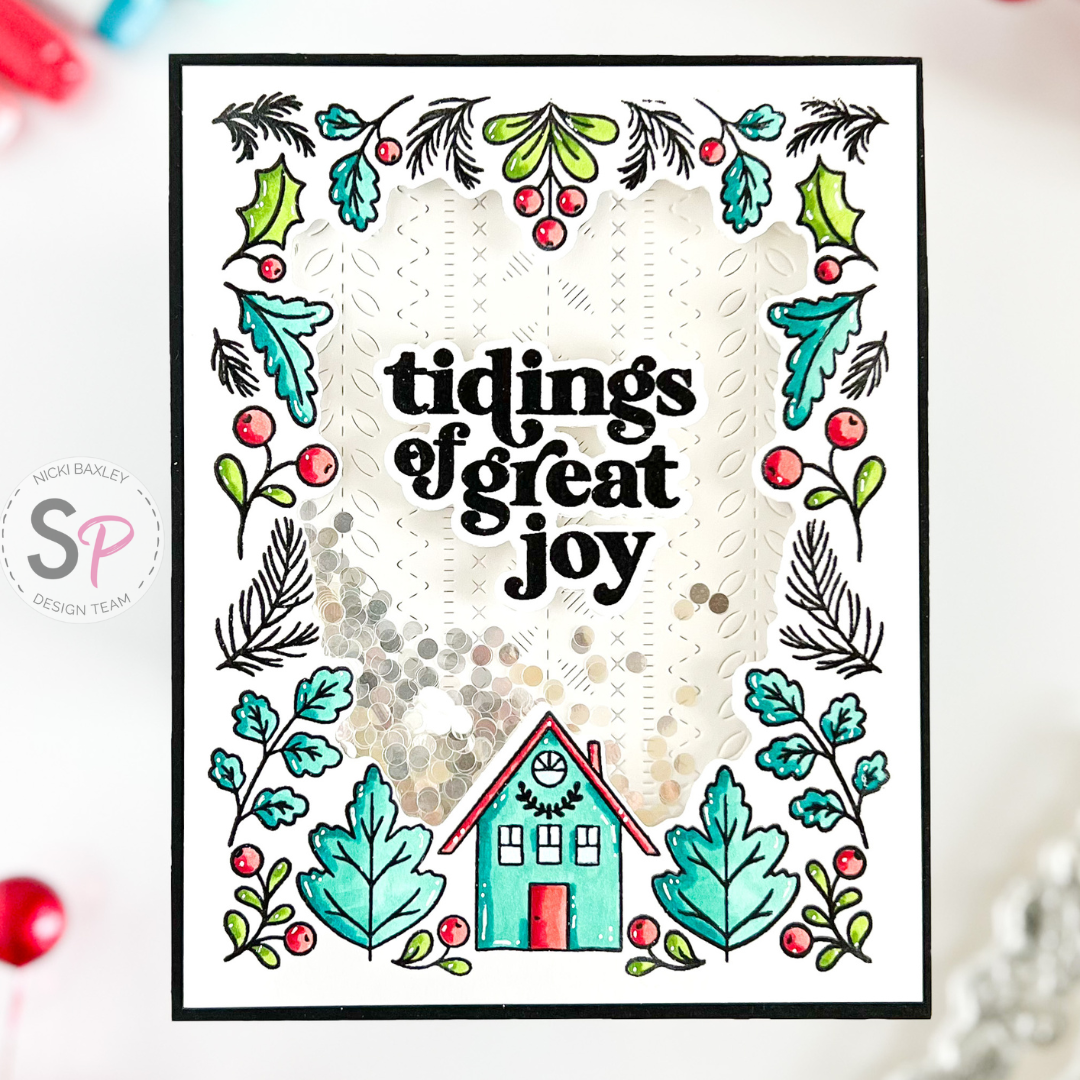 Pinkfresh Studio Tidings of Great Joy Shaker Card