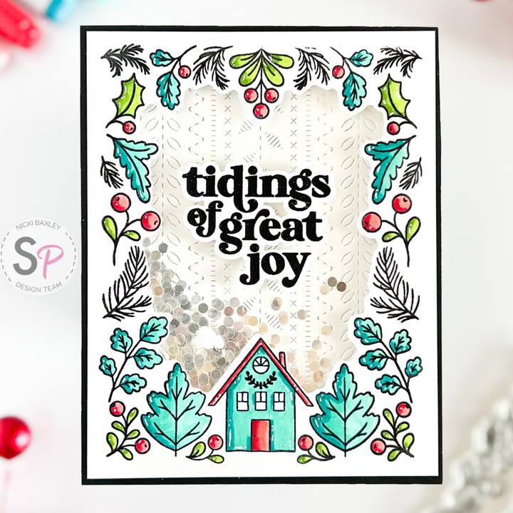 Pinkfresh Studio Tidings of Great Joy Shaker Card
