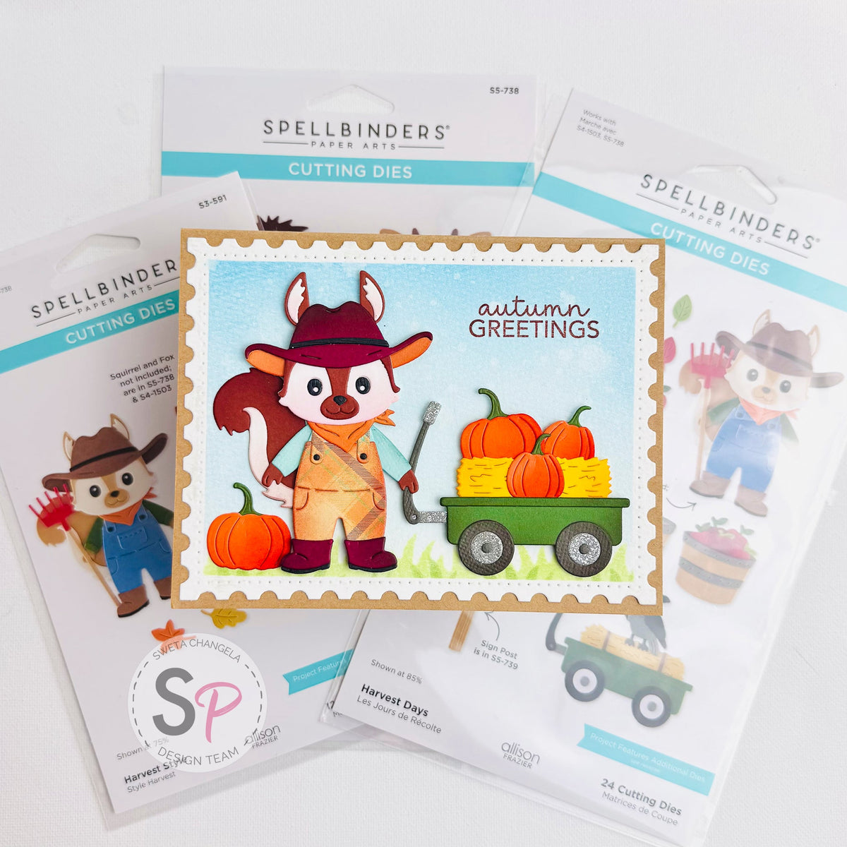 Spellbinders | Autumn Scene Card using Fall Adventures Collection