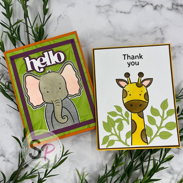 Altenew Little Safari Stenciled Cards