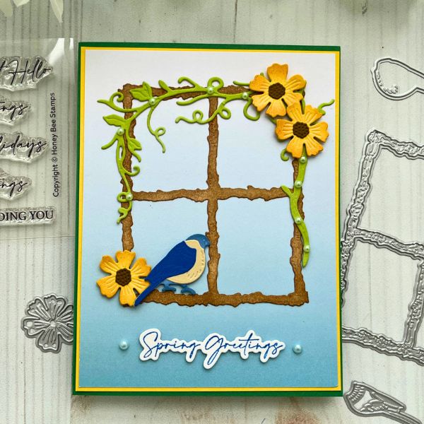Honey Bee Stamps Lovely Layers: Seasonal Frame Spring Card