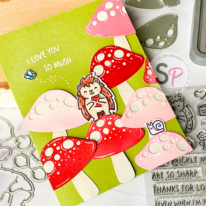 Lawn Fawn Happy Mushrooms Die Set and Porcu-pine for You stamps & dies