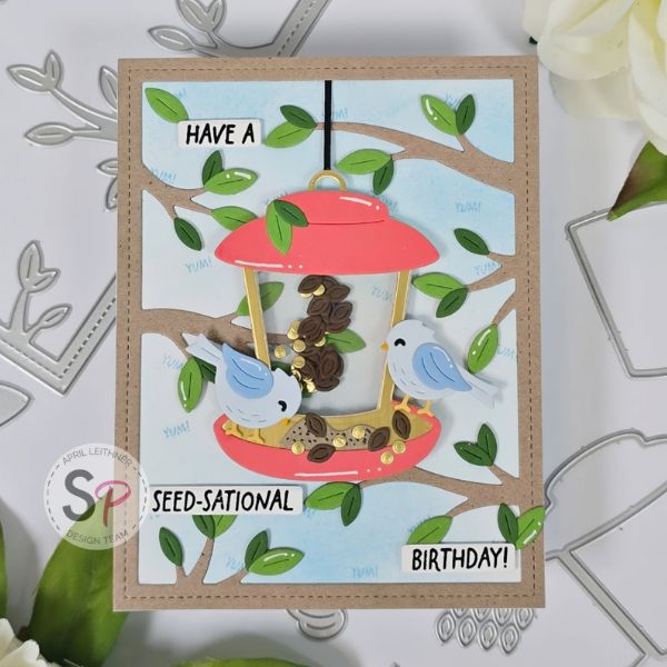 Lawn Fawn's Build-a-Bird Feeder Shaker Card