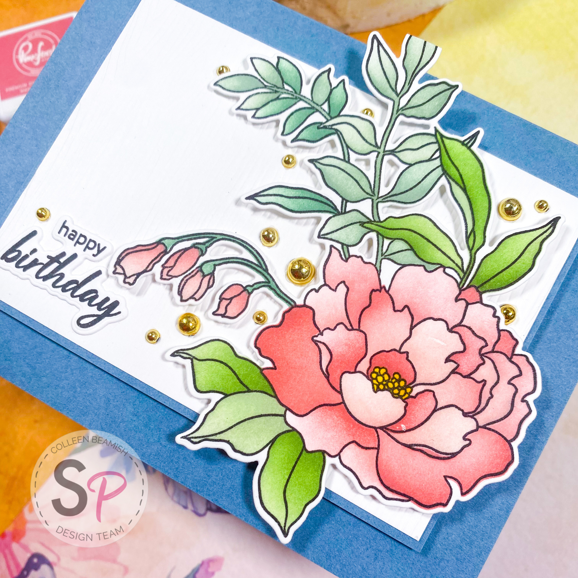 Ink Blended Floral Birthday Card with Altenew Blossoming Trio