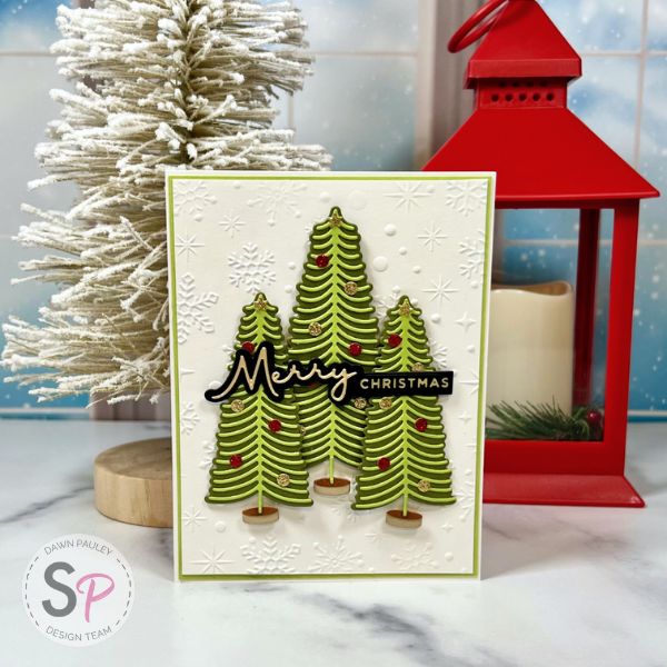 Spellbinders Classic Christmas Collection | Bottle Brush Trees Duo Die Set