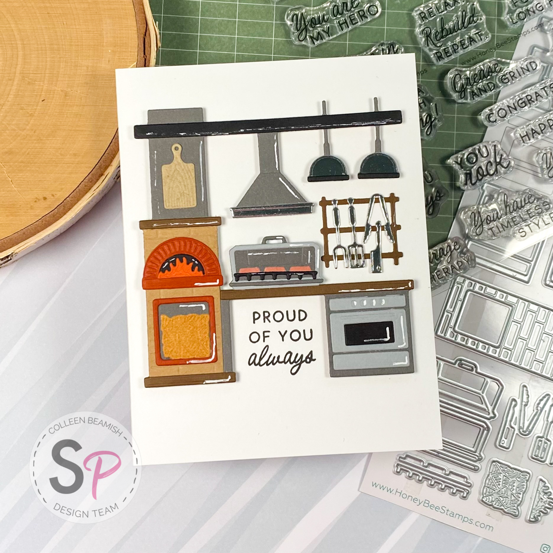 Clean & Cozy Outdoor Kitchen Card ft. Honey Bee Stamps