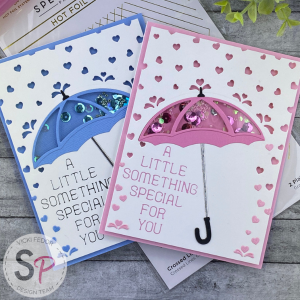 Spellbinders Raining Hearts and Umbrella Bloom