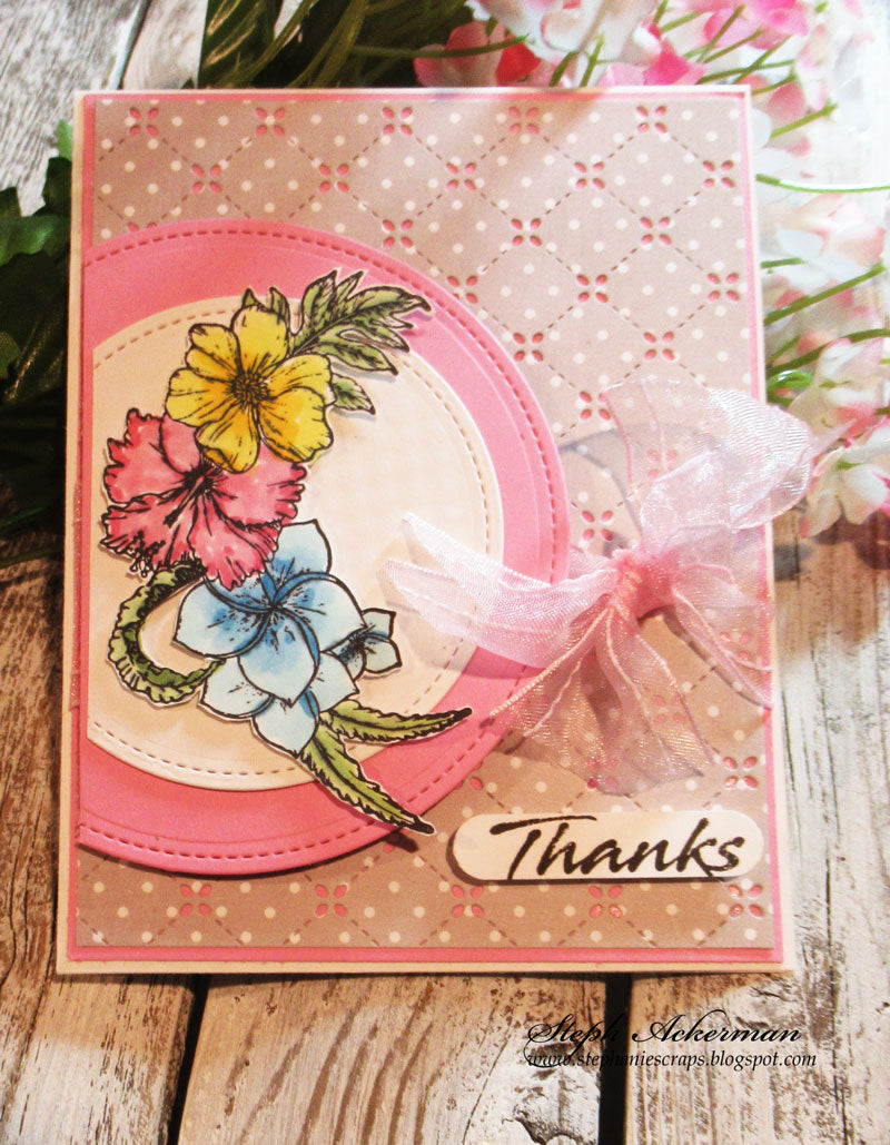 Pink Thanks Card by Steph