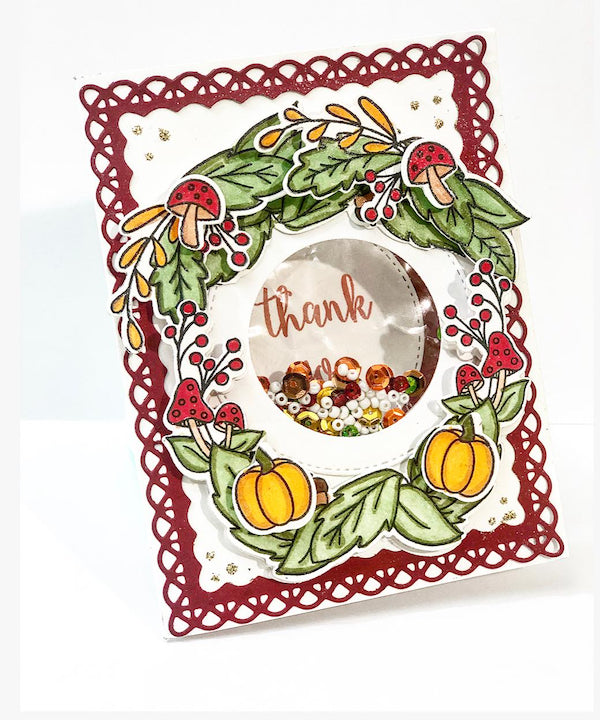 Fall Foilage Thank You Shaker Card