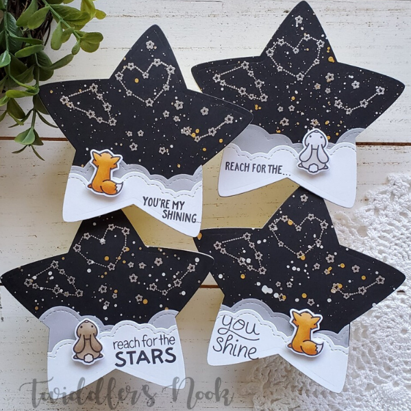 Lawn Fawn Star Shaped Cards by Amanda