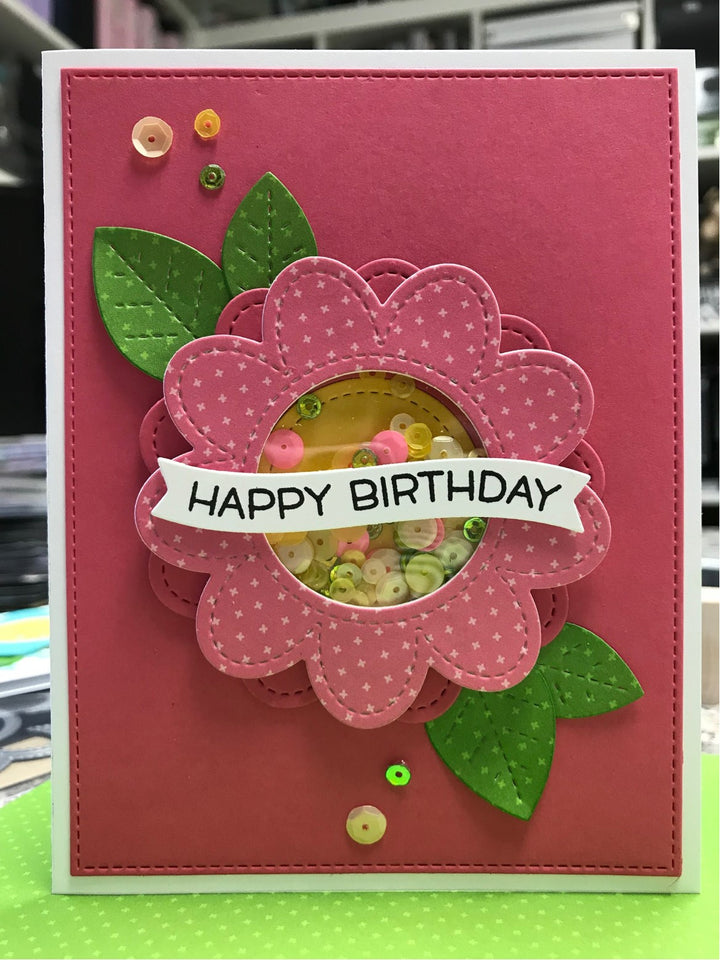 Flower Shaker Birthday Card by Kay