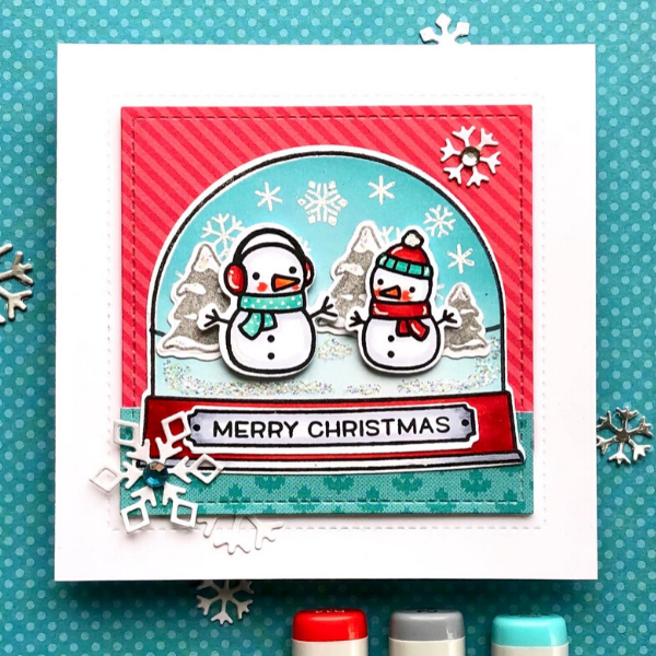 Snowglobe Christmas Card by Lynn