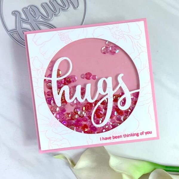 4 Altenew "Hugs" Shaker Cards