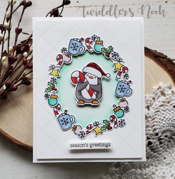 Avery Elle Penguin Wreath by Amanda