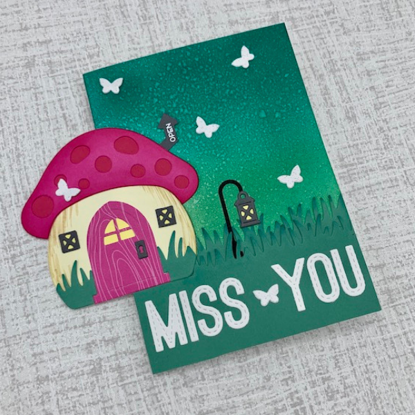 Lawn Fawn Hedgehugs + Mushroom House Card