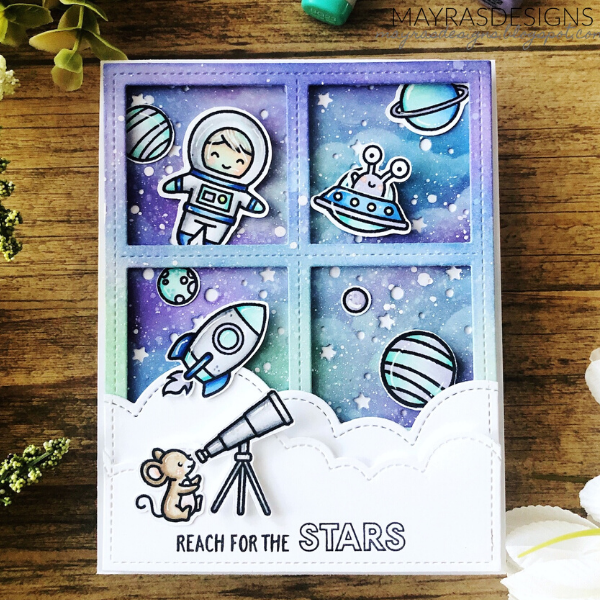 Lawn Fawn Reach For The Stars Card by Mayra