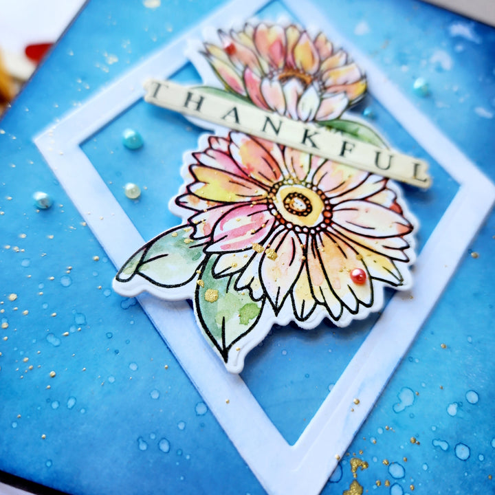 Faux Watercolor with Honey Bee Stamps Grateful Gatherings