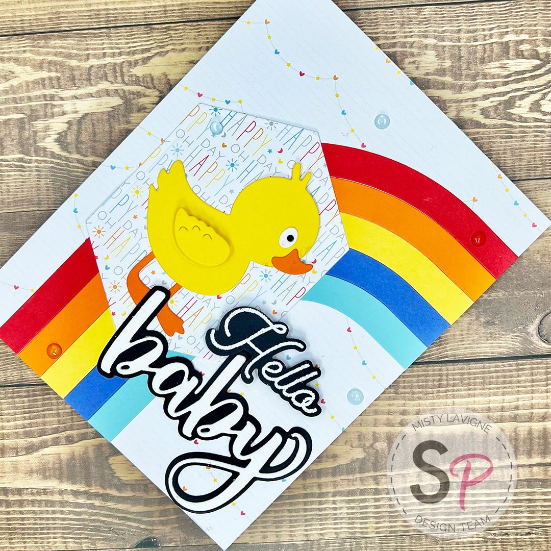 Spellbinders Showered with Love Duck Baby Card