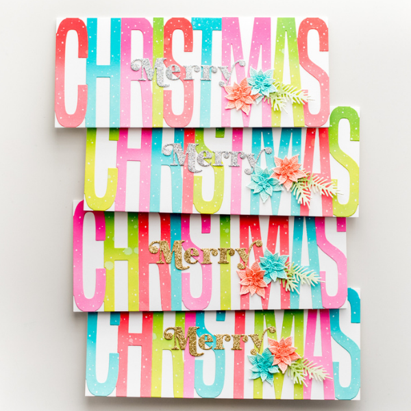 Bold & Colorful Slimline Christmas Cards by Leica