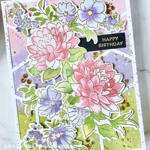 Messy Watercolored Dahlias (from Pinkfresh Studios) by Farhana