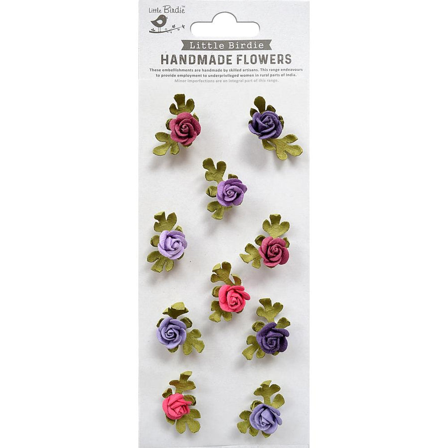 Little Birdie - Petite Rose Paper Flowers - Bird and Berries