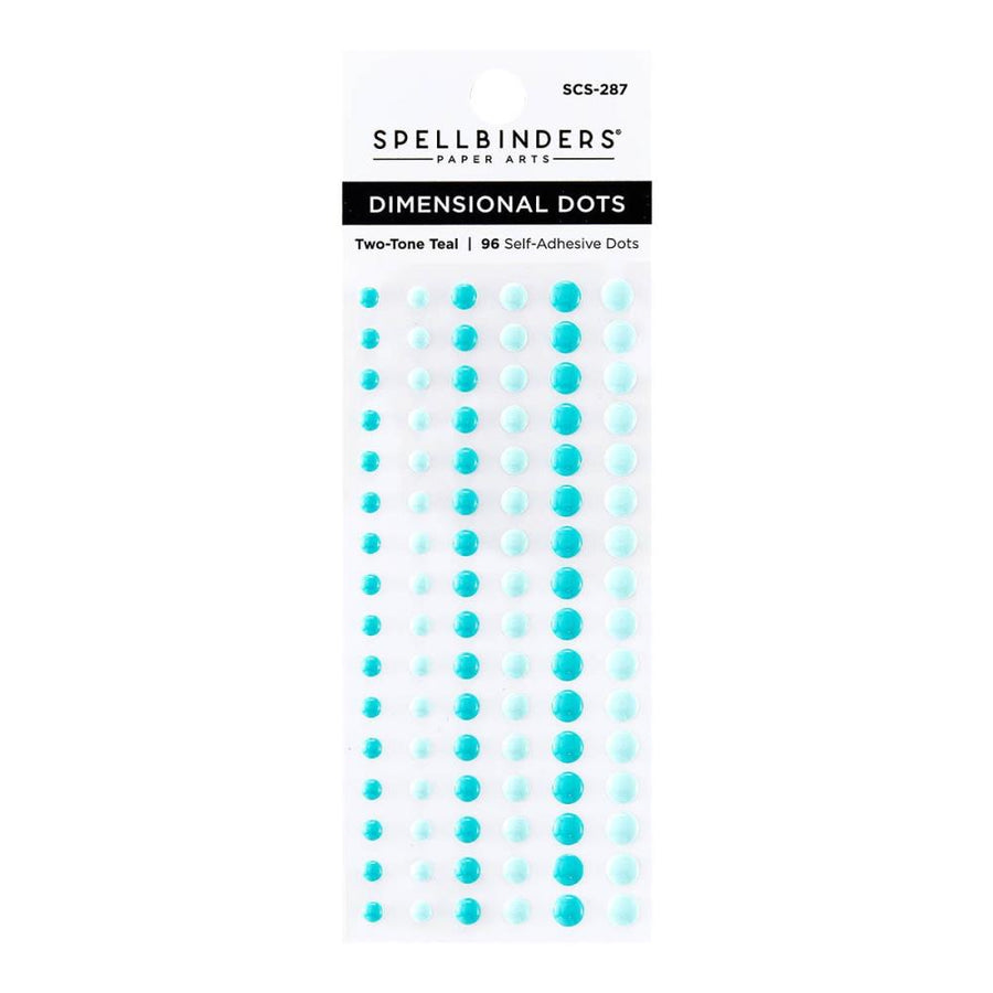 Spellbinders - Card Shoppe Essentials - Enamel Dots - Dimensional Two Tone Teal